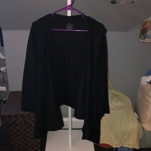 Cuddl Duds Fleece Black Hoodie Cardigan with Pockets